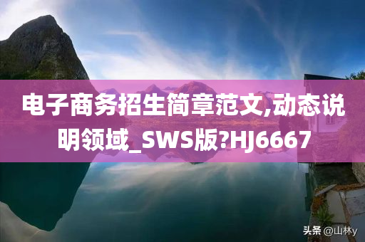 电子商务招生简章范文,动态说明领域_SWS版?HJ6667