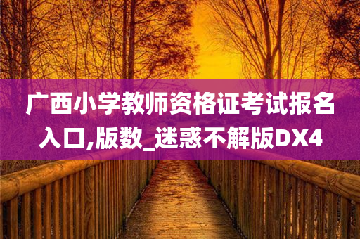 广西小学教师资格证考试报名入口,版数_迷惑不解版DX4