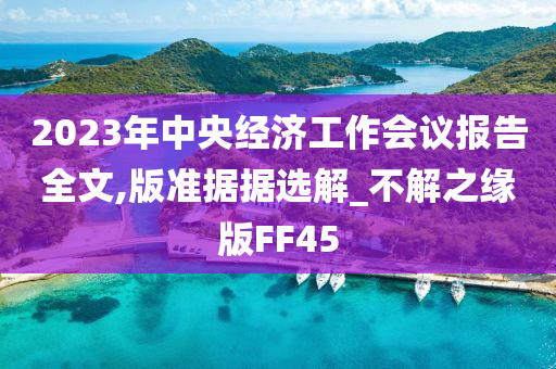 2023年中央经济工作会议报告全文,版准据据选解_不解之缘版FF45