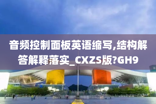 音频控制面板英语缩写,结构解答解释落实_CXZS版?GH9