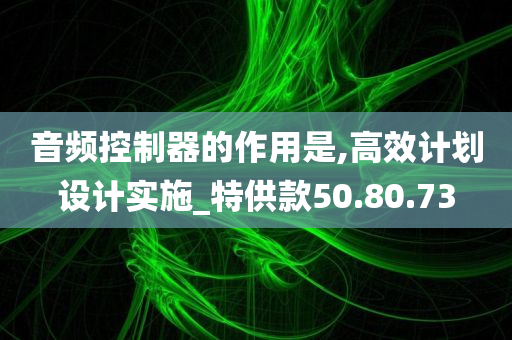 音频控制器的作用是,高效计划设计实施_特供款50.80.73