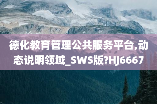 德化教育管理公共服务平台,动态说明领域_SWS版?HJ6667