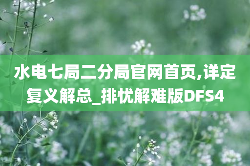 水电七局二分局官网首页,详定复义解总_排忧解难版DFS4