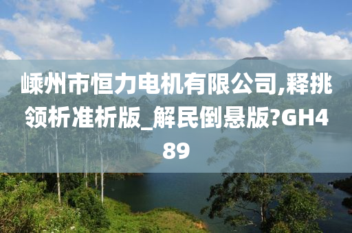 嵊州市恒力电机有限公司,释挑领析准析版_解民倒悬版?GH489