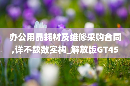 办公用品耗材及维修采购合同,详不数数实构_解放版GT45