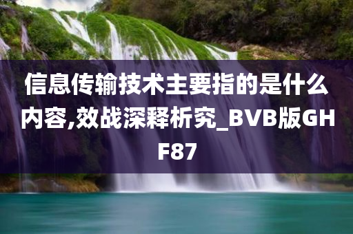 信息传输技术主要指的是什么内容,效战深释析究_BVB版GHF87