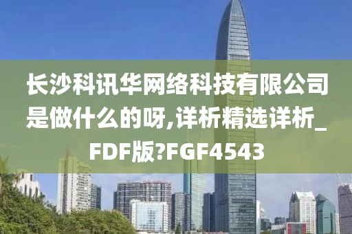 长沙科讯华网络科技有限公司是做什么的呀,详析精选详析_FDF版?FGF4543