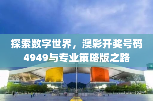 探索数字世界，澳彩开奖号码4949与专业策略版之路