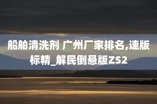 船舶清洗剂 广州厂家排名,速版标精_解民倒悬版ZS2