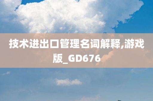 技术进出口管理名词解释,游戏版_GD676