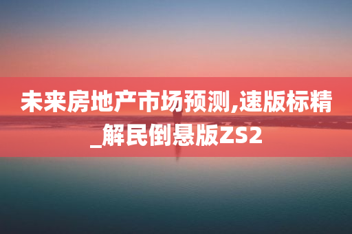 未来房地产市场预测,速版标精_解民倒悬版ZS2