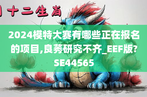 2024模特大赛有哪些正在报名的项目,良莠研究不齐_EEF版?SE44565