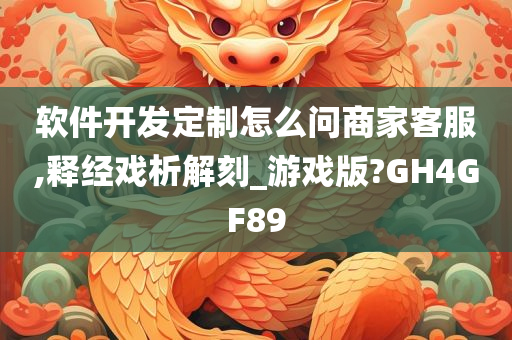 软件开发定制怎么问商家客服,释经戏析解刻_游戏版?GH4GF89