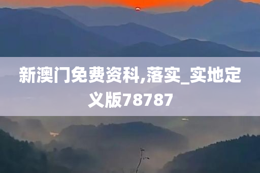 新澳门免费资科,落实_实地定义版78787