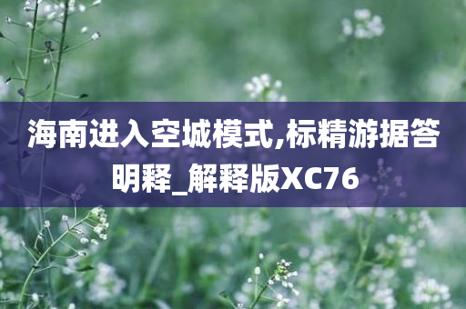 海南进入空城模式,标精游据答明释_解释版XC76