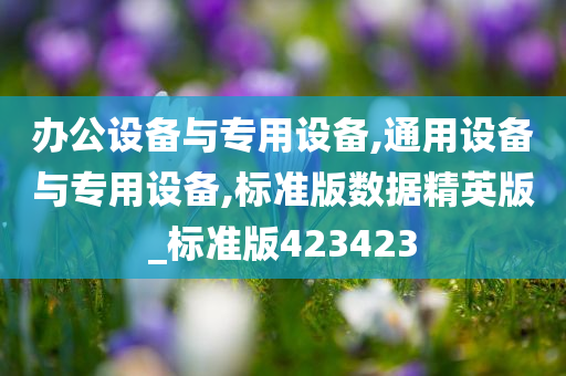 办公设备与专用设备,通用设备与专用设备,标准版数据精英版_标准版423423