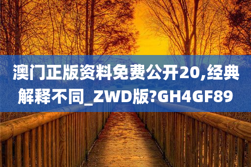 澳门正版资料免费公开20,经典解释不同_ZWD版?GH4GF89