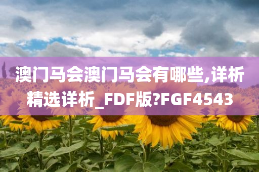 澳门马会澳门马会有哪些,详析精选详析_FDF版?FGF4543