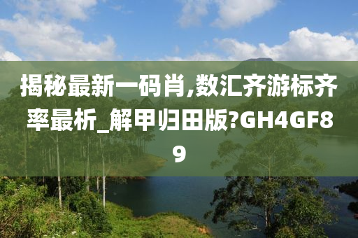 揭秘最新一码肖,数汇齐游标齐率最析_解甲归田版?GH4GF89