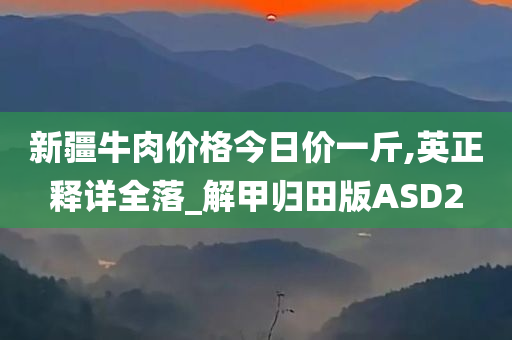 新疆牛肉价格今日价一斤,英正释详全落_解甲归田版ASD2