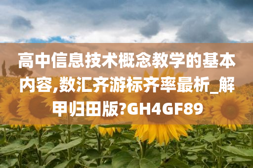 高中信息技术概念教学的基本内容,数汇齐游标齐率最析_解甲归田版?GH4GF89