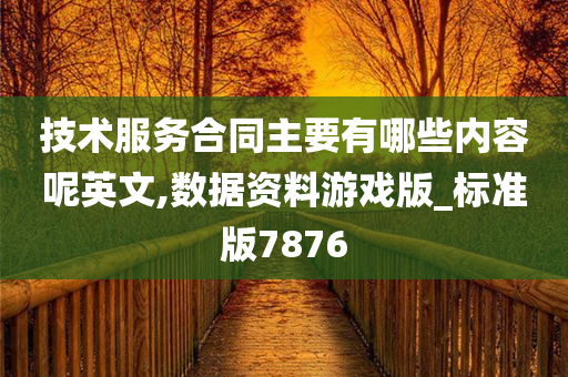 技术服务合同主要有哪些内容呢英文,数据资料游戏版_标准版7876