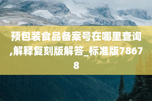 预包装食品备案号在哪里查询,解释复刻版解答_标准版78678