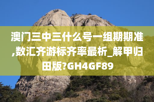 澳门三中三什么号一组期期准,数汇齐游标齐率最析_解甲归田版?GH4GF89