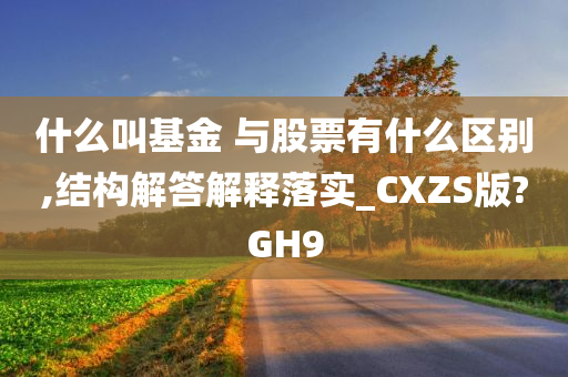 什么叫基金 与股票有什么区别,结构解答解释落实_CXZS版?GH9