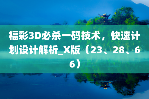 福彩3D必杀一码技术，快速计划设计解析_X版（23、28、66）