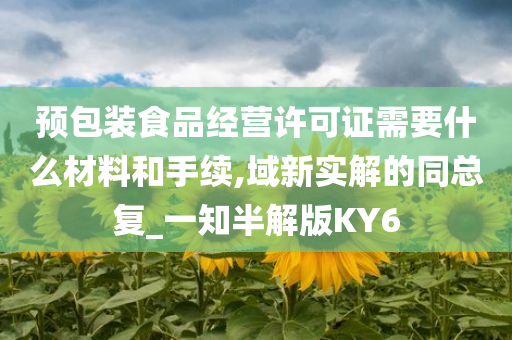 预包装食品经营许可证需要什么材料和手续,域新实解的同总复_一知半解版KY6