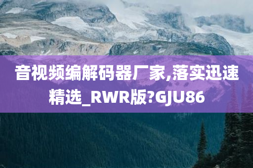 音视频编解码器厂家,落实迅速精选_RWR版?GJU86