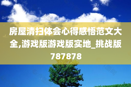 房屋清扫体会心得感悟范文大全,游戏版游戏版实地_挑战版787878