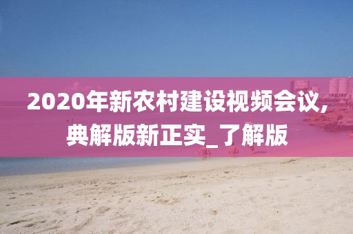 2020年新农村建设视频会议,典解版新正实_了解版