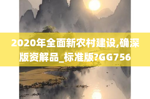 2020年全面新农村建设,确深版资解品_标准版?GG756