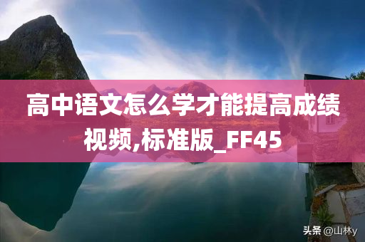 高中语文怎么学才能提高成绩视频,标准版_FF45