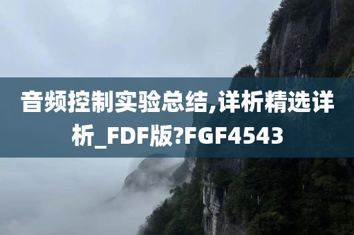 音频控制实验总结,详析精选详析_FDF版?FGF4543