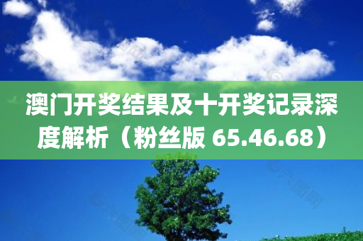 澳门开奖结果及十开奖记录深度解析（粉丝版 65.46.68）