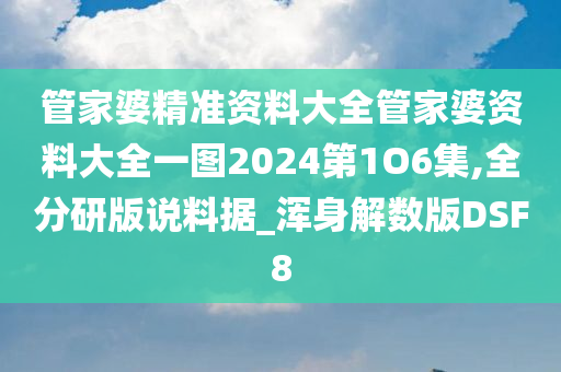 管家婆精准资料大全管家婆资料大全一图2024第1O6集,全分研版说料据_浑身解数版DSF8