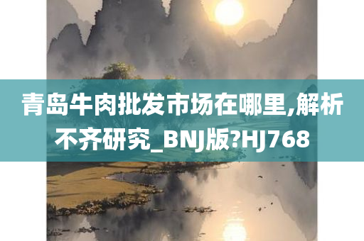 青岛牛肉批发市场在哪里,解析不齐研究_BNJ版?HJ768