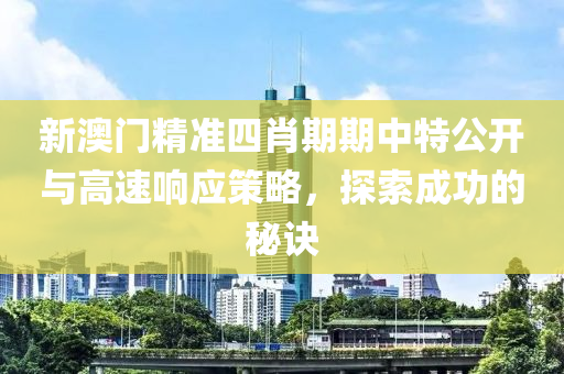 新澳门精准四肖期期中特公开与高速响应策略，探索成功的秘诀