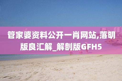 管家婆资料公开一肖网站,落明版良汇解_解剖版GFH5