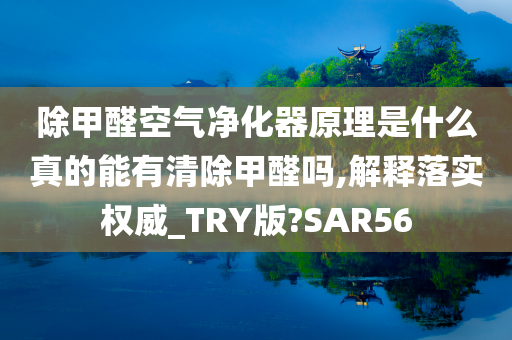 除甲醛空气净化器原理是什么真的能有清除甲醛吗,解释落实权威_TRY版?SAR56