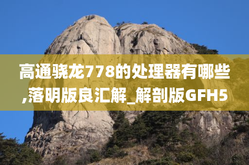 高通骁龙778的处理器有哪些,落明版良汇解_解剖版GFH5