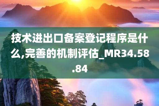 技术进出口备案登记程序是什么,完善的机制评估_MR34.58.84