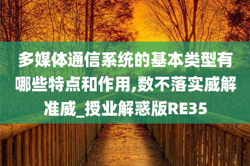 多媒体通信系统的基本类型有哪些特点和作用,数不落实威解准威_授业解惑版RE35