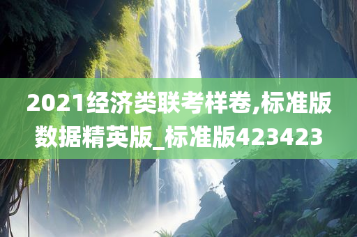 2021经济类联考样卷,标准版数据精英版_标准版423423