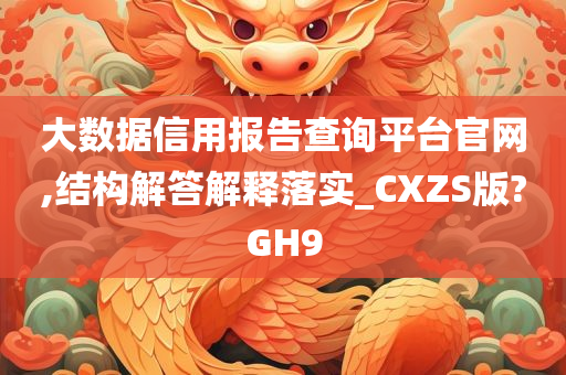 大数据信用报告查询平台官网,结构解答解释落实_CXZS版?GH9