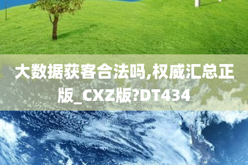 大数据获客合法吗,权威汇总正版_CXZ版?DT434