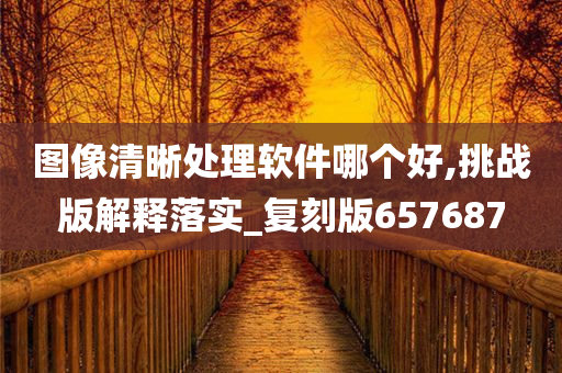 图像清晰处理软件哪个好,挑战版解释落实_复刻版657687